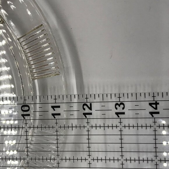 Federal Clear Glass Sharon Cabbage Open Rose Cake Plate, Floral Design & Ribbed - Picture 5 of 8